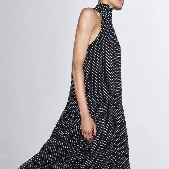NWT | ZARA COLLECTION HALTER POLKA DOT DRESS Medium - Picture 1 of 8